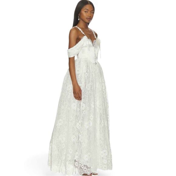 For Love And Lemons White Lace Wedding Dress - Picture 2 of 15